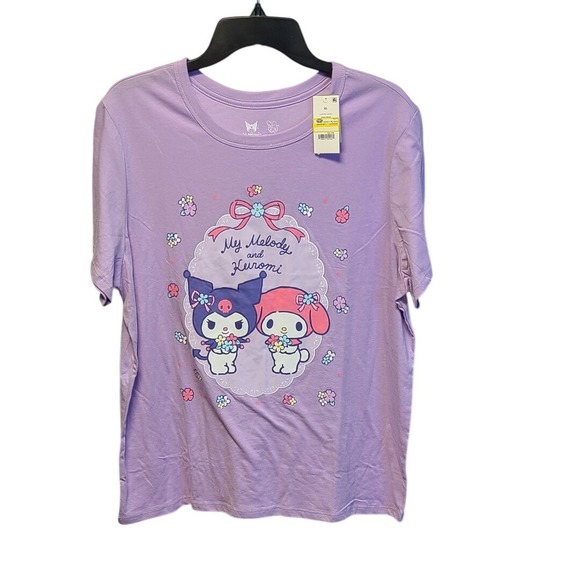 Sanrio Tops - Sanrio My Melody Kuromi Graphic T-Shirt Pastel Lilac XL SIL-34452 New
